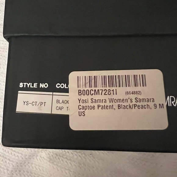 🆕 Yosi Samra Foldable Cap Toe Ballet Flat in Black and pink/peach cap toe - Picture 4 of 4